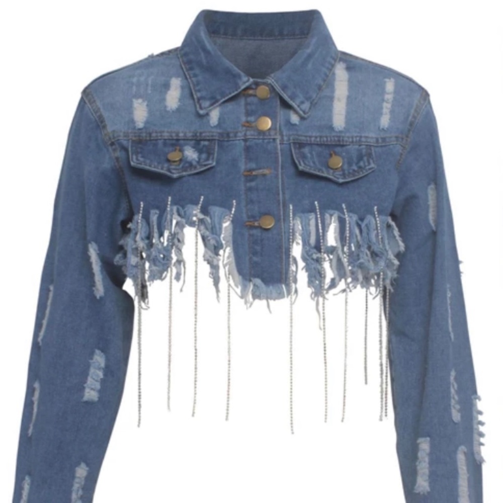 Sexy Crystal Denim Jacket